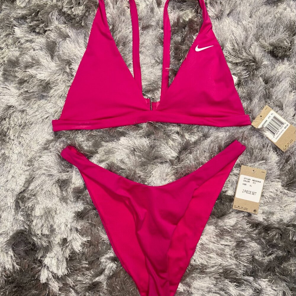 Women's Nike Essentials Bralette Bikini 2 Piece Pink NESSD928 XL NWT - Picture 4 of 5